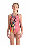 Arena Girl's Arena Palette Swimsuit Swim Pro Back Kız Çocuk Yüzücü Mayo Kırmızı 007918350