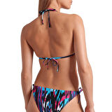 Water Print Kadın Çok Renkli Yüzücü Bikini 007085501