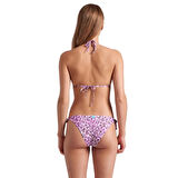 Water Print Kadın Pembe Yüzücü Bikini 007085601
