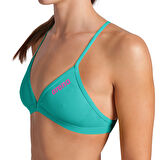 Team Swim Top Tie Back Solid Kadın Beyaz Yüzücü Bikini 004768890