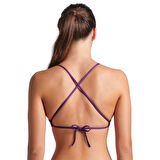 Team Swim Top Tie Back Solid Kadın Mor Yüzücü Bikini 004768930