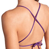 Team Swim Top Tie Back Solid Kadın Mor Yüzücü Bikini 004768930