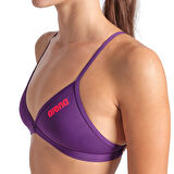 Team Swim Top Tie Back Solid Kadın Mor Yüzücü Bikini 004768930