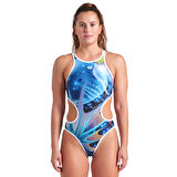 One Print Swimsuit Tech Back Kadın Siyah Yüzücü Mayosu 008835150