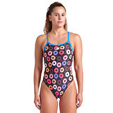 Donuts Swimsuit Challenge Back Kadın Siyah Yüzücü Mayosu 009461590