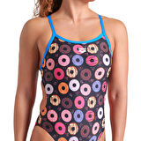 Donuts Swimsuit Challenge Back Kadın Siyah Yüzücü Mayosu 009461590