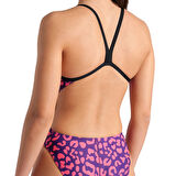 Printed Swimsuit Challenge Back Kadın Mor Yüzücü Mayosu 009443950