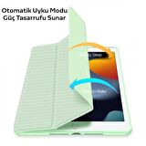 Coofbe Standlı Apple iPad 7. 8. ve 9. Nesil 10.2" inç Kılıf Şeffaf Arka Kapak Kalem Yerli Uyku Modlu Katlanabilir