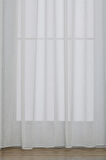 Gauze Fabric Design FOLDED KETEN PLUS EKRU YÜKSEK KALİTELİ EKSTRAFORLU TÜL PERDE 125 x 260