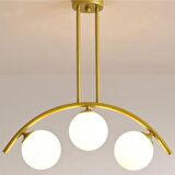 Fralde 3 Lü Gold Modern Mutfak Cafe Restoran için Uygun Retro Salon Avize