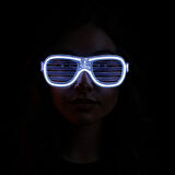 Nessiworld Beyaz Led Işıklı Parti Gözlüğü - Neon Glow Şerit Gözlük 3 Modlu