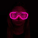 Nessiworld Pembe Led Işıklı Parti Gözlüğü - Neon Glow Şerit Gözlük 3 Modlu