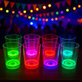 Nessiworld PartyGlow Neon Mor Bardak 8.5 x 10.5 cm