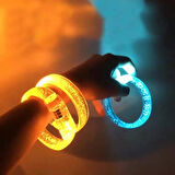 Nessiworld Turuncu Led Işıklı Baskı Yapılabilen Pilli Bileklik Bilezik 1,5 cm Genişlik