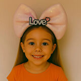 Nessiworld LED Işıklı Love Yazılı Pembe Fiyonk Taç – Kız Çocuk Parti Tacı