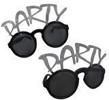 Nessiworld Gümüş Simli Party Yazılı Parti Gözlüğü Show 15x7 cm