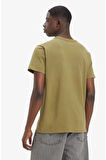 Pamuklu Relaxed Fit Erkek Haki T Shirt A7772-0010