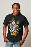 Unisex Looney Tunes Baskılı Tişört, Warner Bros Karakterleri Baskılı T-shirt