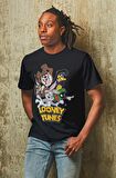 Unisex Looney Tunes Baskılı Tişört, Warner Bros Karakterleri Baskılı T-shirt