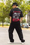 Metallica Yılan ve Kurukafa Sırt Baskılı T-shirt, Unisex Rock Metal Temalı Tişört