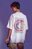 Captan America Sırt Baskılı Tişört, Erkek-Kadın Marvel Film Temalı T-Shirt