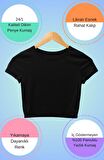 Kalpli Stitch Ve Angel Baskılı Crop Top, Kadın Sevimli Stitch Baskılı Crop Bluz