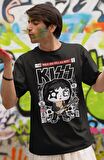 Minyatür Kiss Baskılı Tişört, Erkek-Kadın Rock Metal Baskılı T-Shirt