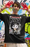 Minyatür Kiss Baskılı Tişört, Erkek-Kadın Rock Metal Baskılı T-Shirt