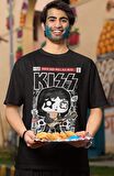 Minyatür Kiss Baskılı Tişört, Erkek-Kadın Rock Metal Baskılı T-Shirt