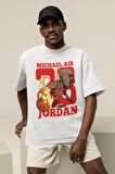 Unisex Michael Jordan Air 23 Baskılı T-shirt, Erkek-Kadın Basketbol Temalı Tişört