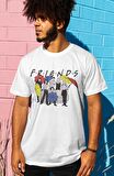 Friends Dizi Karakterleri Baskılı Tişört, Erkek-Kadın Friends Baskılı T-Shirt