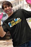 Şirinler Sırt Baskılı Tişört, Erkek-Kadın Sevimli The Smurfs Baskılı Tshirt