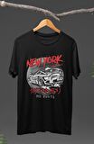 Unisex New York Street Race Supra Baskılı T-shirt, Araba Yarış Temalı Baskılı Tişört