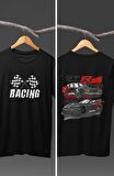 Unisex Nissan GT-R Sırt Baskılı T-shirt, Racing Araba Yarış Temalı Baskılı Tişört