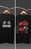 Unisex Nissan GTR Liberty Walk Sırt Baskılı T-shirt, Racing Araba Yarış Temalı Baskılı Tişört