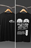 Unisex Audi R8 Sırt Baskılı T-shirt, Racing Araba Yarış Temalı Baskılı Tişört