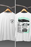 Unisex Lamborghini Aventador Sırt Baskılı T-shirt, Racing Araba Yarış Temalı Baskılı Tişört