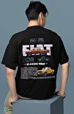 Oversize Fiat Classic Sırt Baskılı Tişört, Erkek-Kadın Araba Temalı Couple T-shirt