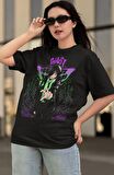 Oversize Chainsaw Man Himeno Baskılı T-shirt, Unisex Anime Baskılı Tişört