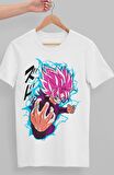 Oversize Dragon Ball Evil Goku Baskılı T-shirt, Unisex Anime Baskılı Tişört