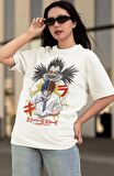 Oversize Death Note Ryuk VE Yagami Light-L Baskılı T-shirt, Unisex Anime Baskılı Tişört