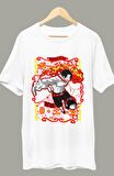 Oversize Portgas D. Ace Baskılı T-shirt, Unisex Anime Baskılı Tişört