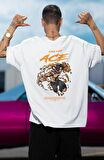 Oversize One Piece Fire Fist Ace Sırt Baskılı T-shirt, Unisex Anime Baskılı Tişört