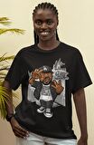 Unisex Minyatür Ice Cube Baskılı T-shirt, Oversize Rapçiler Serisi Tişört