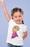 Frozen Anna Baskılı Kız Çocuk Tişört, Karlar Ülkesi Baskılı Kız Bebek T-Shirt