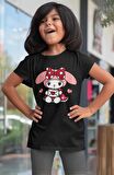 Kalpli Melody Baskılı Kız Çocuk Tişört, Hello Kitty Melody Baskılı Kız Bebek T-Shirt