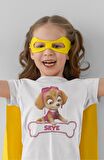 Paw Patrol Sevimli Skye Baskılı Çocuk Tişört, Unisex Çizgi Film Baskılı Bebek T-Shirt