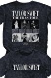 Unisex Taylor Swift Eras Tour Sırt Baskılı Yıkamalı Tişört,Oversize Swift Baskılı Eskitme T-Shirt