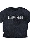 Unisex Taylor Swift Eras Tour Sırt Baskılı Yıkamalı Tişört,Oversize Swift Baskılı Eskitme T-Shirt
