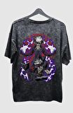 Oversize Black Clover Asta V4 Sırt Baskılı Yıkamalı T-Shirt, Unisex Anime Baskılı Eskitme Tişört